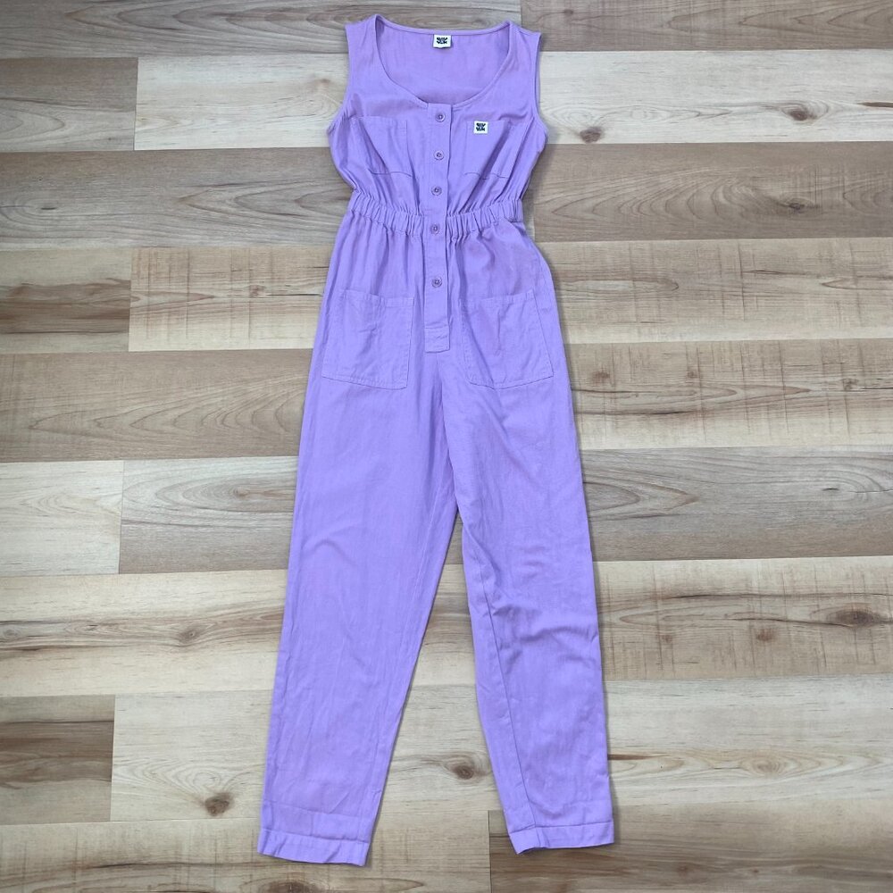 Lucy & Yak Women's Purple Organic Cotton Juni Jumpsuit Size XS